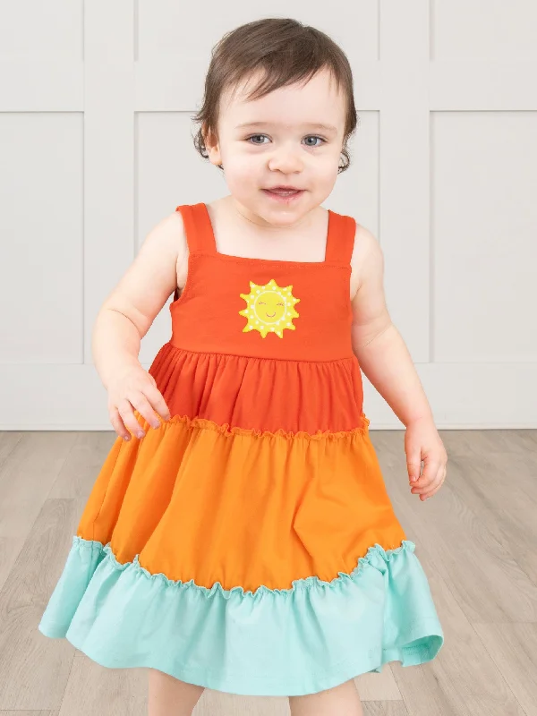 Tiered Colorblock Dress - Sun Tunics Handmade artisanal