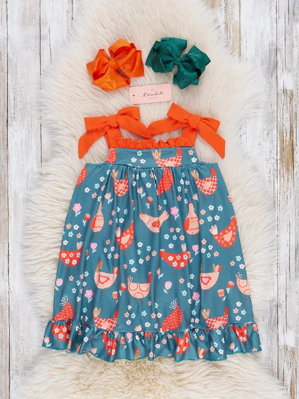 Whimsical Chickens Bow Dress Tunics Exclusive limited