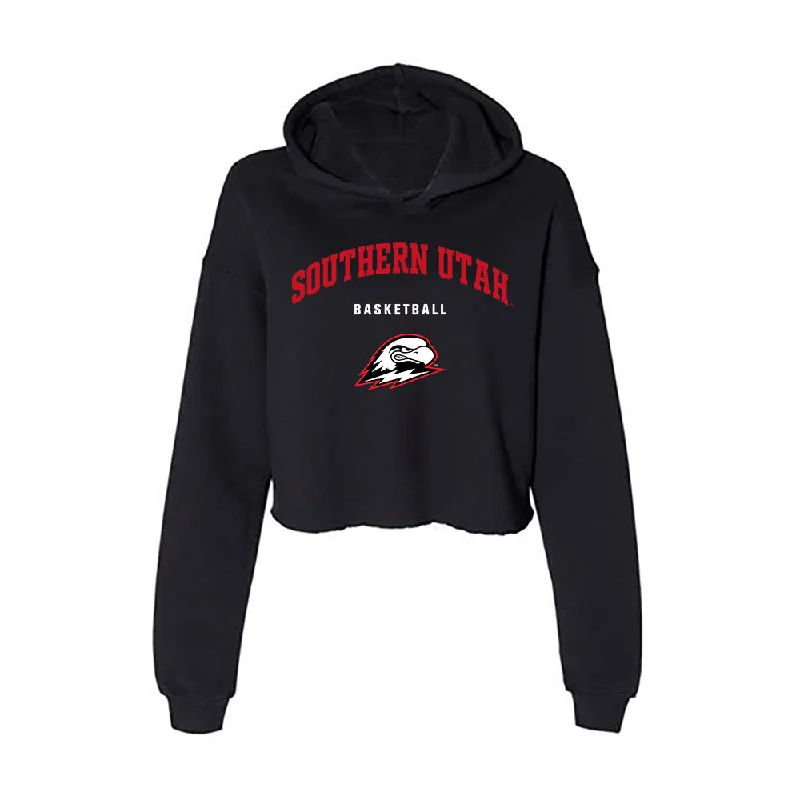 Southern Utah - NCAA Women's Basketball : Bella Hasan - Women's Crop Fleece Hoodie Hoodie with Hem Detail Decorative Unique Southern Utah - NCAA Women's Basketball : Bella Hasan - Women's Crop Fleece Hoodie Hoodie with Hem Detail Decorative Unique