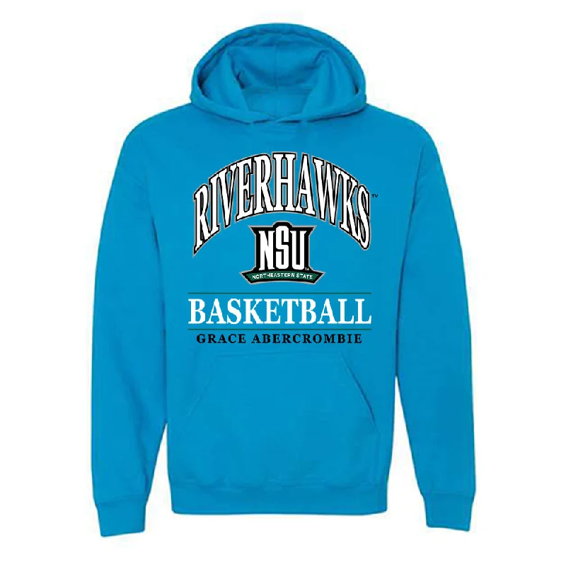 Northeastern State - NCAA Women's Basketball : Grace Abercrombie - Classic Fashion Shersey Hooded Sweatshirt Hoodie with Lace Feminine Delicate Northeastern State - NCAA Women's Basketball : Grace Abercrombie - Classic Fashion Shersey Hooded Sweatshirt Hoodie with Lace Feminine Delicate