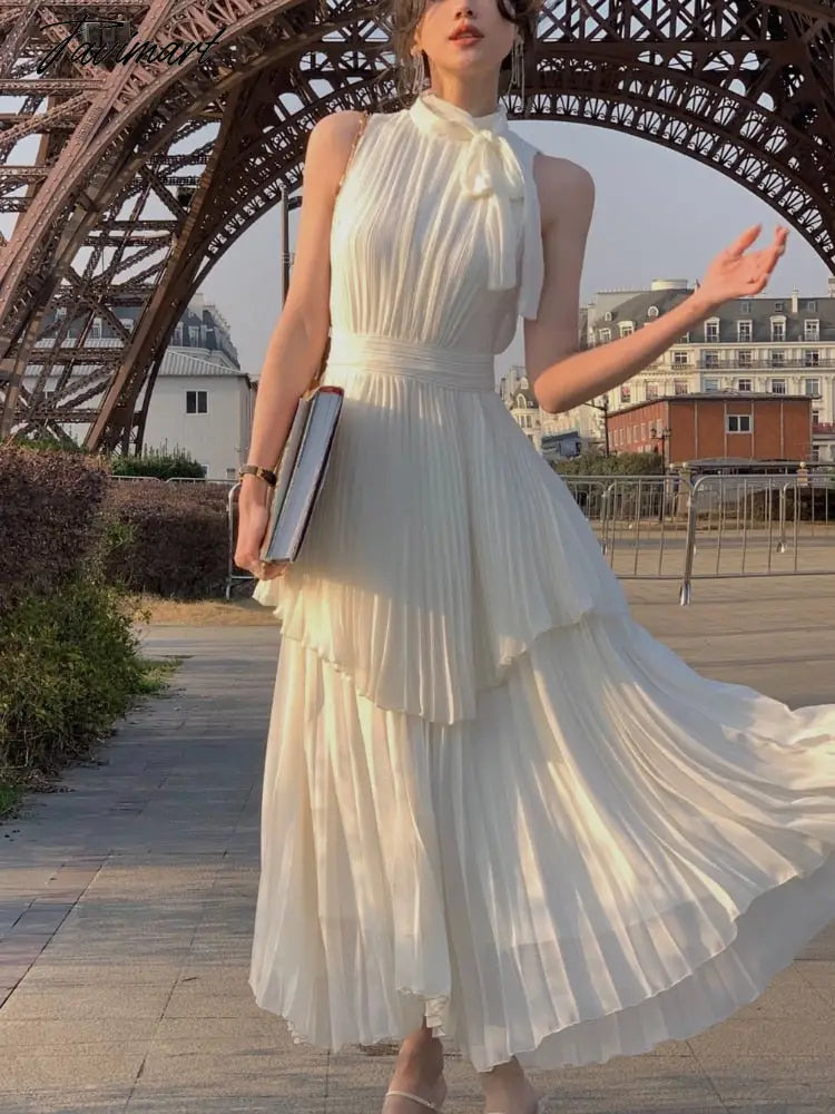 Tavimart Elegant Sleeveless Midi Dress Woman Korea Fashion Vintage Party Dress Office Lady Summer Casual Pure Color Fairy Dress Chic Tunics Occasion special Tavimart Elegant Sleeveless Midi Dress Woman Korea Fashion Vintage Party Dress Office Lady Summer Casual Pure Color Fairy Dress Chic Tunics Occasion special