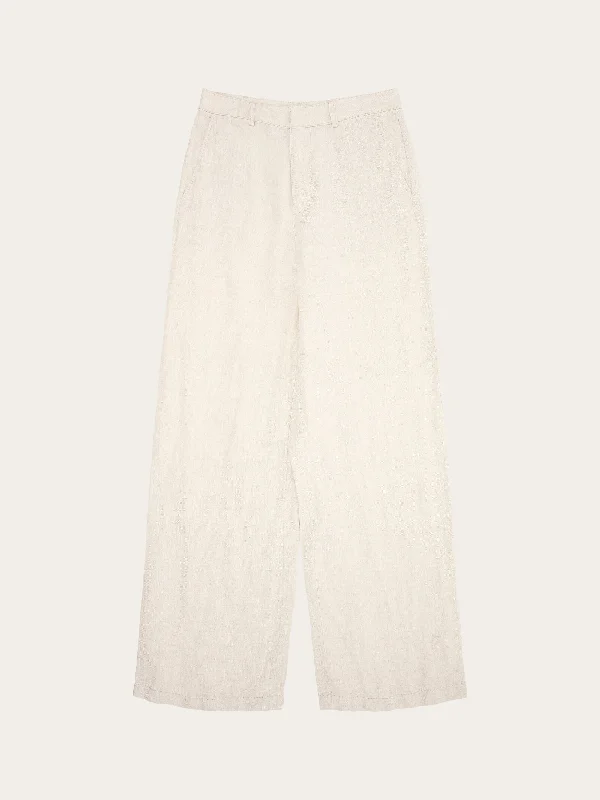 POSEY natural linen pants - Light feather gray Formal Wide-Leg Pants