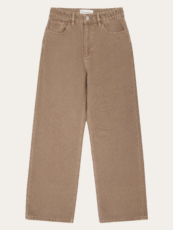 GALE straight mid-rise raw twill 5-pocket pants - GOTS/Vegan - Tiramisu Chic Wool Trousers GALE straight mid-rise raw twill 5-pocket pants - GOTS/Vegan - Tiramisu Chic Wool Trousers