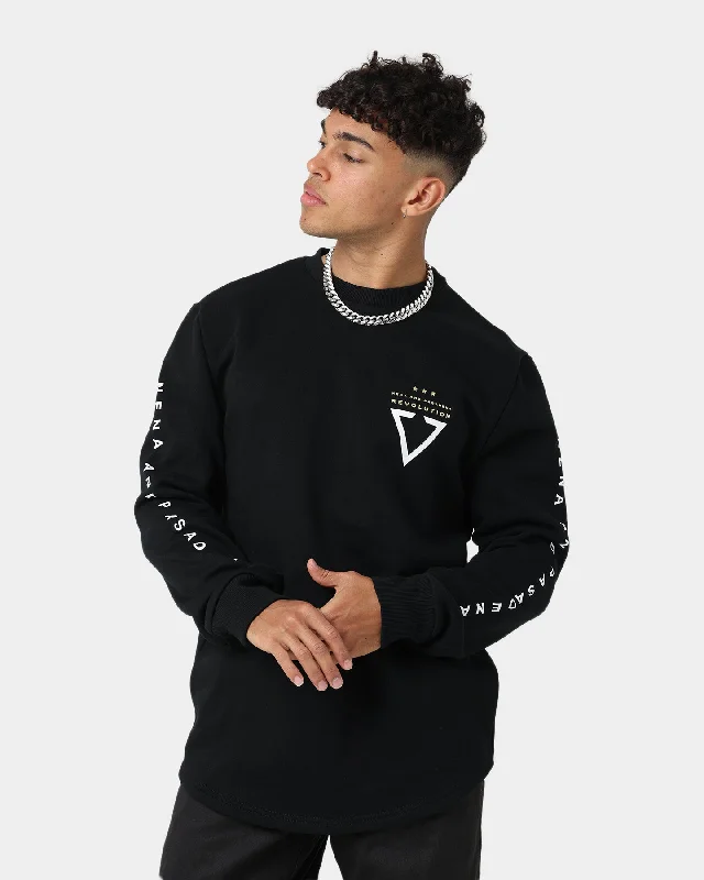 Nena and Pasadena Escape Dual Curved Sweater Jet Black Houndstooth Herringbone Solid Nena and Pasadena Escape Dual Curved Sweater Jet Black Houndstooth Herringbone Solid