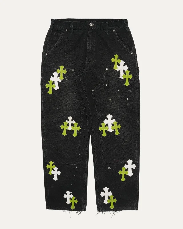 Carhartt Cross Patch Double Knee Pants Trendy Wide-Legged Trousers
