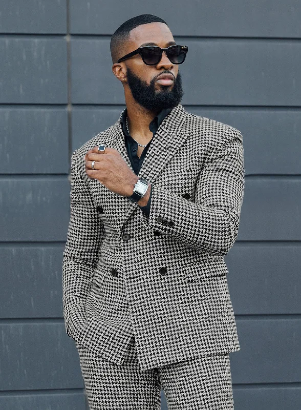 Big Houndstooth BW Tweed Jacket - DB Style Corduroy Jacket Velvet Jacket Brocade Jacket Big Houndstooth BW Tweed Jacket - DB Style Corduroy Jacket Velvet Jacket Brocade Jacket