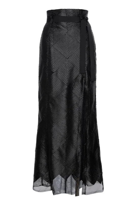 PEYTON Leather-Like Skirt chiffon skirt airy