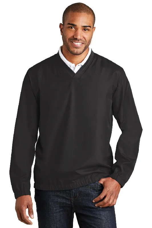Port Authority Mens Zephyr Wind & Water Resistant V-Neck Wind Jacket - Black - Closeout Jacket Blazer Coat Port Authority Mens Zephyr Wind & Water Resistant V-Neck Wind Jacket - Black - Closeout Jacket Blazer Coat