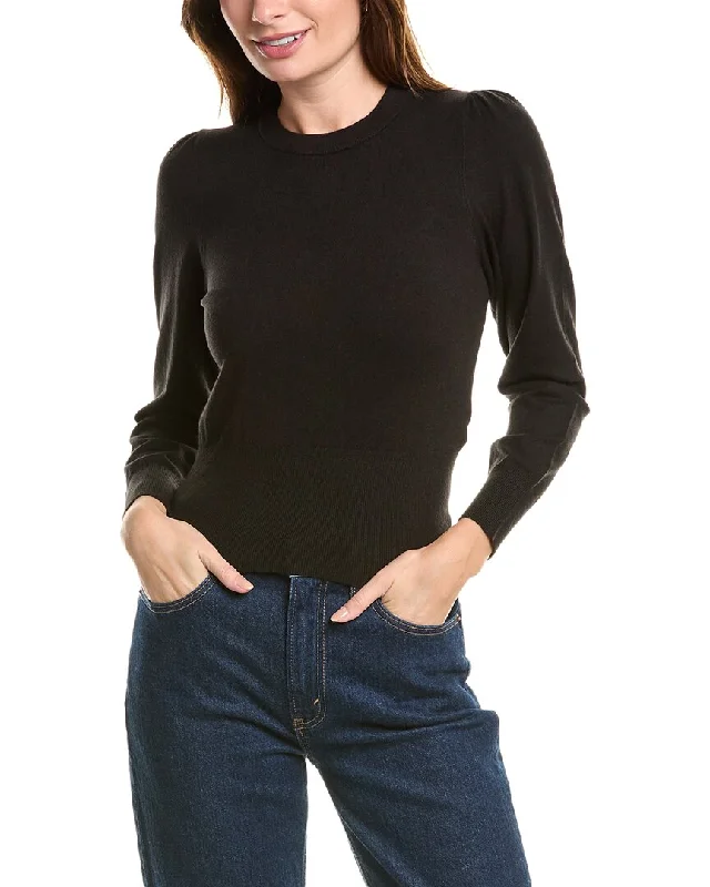 7 For All Mankind Puff Sleeve Sweater Wool Fabric Cashmere Fabric Tweed Fabric