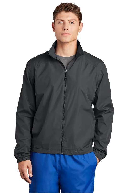 Sport-Tek Mens Water Resistant Full Zip Wind Jacket - Graphite Grey Striped Jacket Polka Dot Jacket Floral Jacket Sport-Tek Mens Water Resistant Full Zip Wind Jacket - Graphite Grey Striped Jacket Polka Dot Jacket Floral Jacket