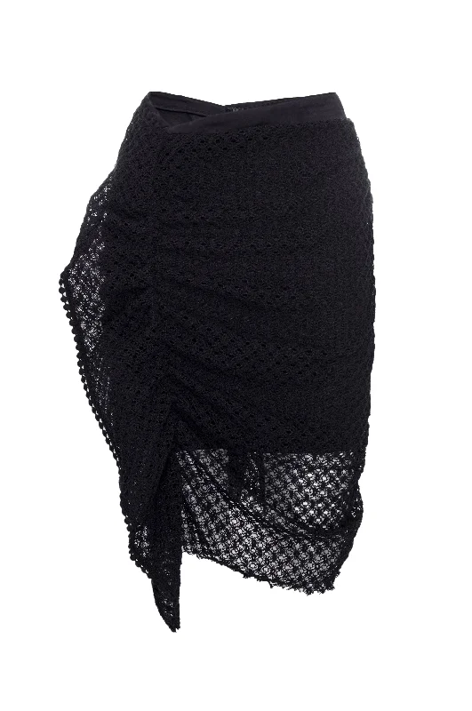 GIZELLE Black Ruffle Lace Skirt summer skirt style