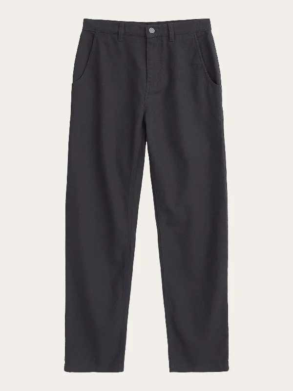 CALLA tapered canvas pant - Black Jet Comfortable Denim Trousers