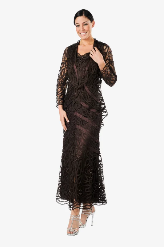 Soulmates D7068 Hand Crocheted Lace Evening Jacket Top and Skirt Set Print Jacket Jacquard Jacket Embroidered Jacket Soulmates D7068 Hand Crocheted Lace Evening Jacket Top and Skirt Set Print Jacket Jacquard Jacket Embroidered Jacket