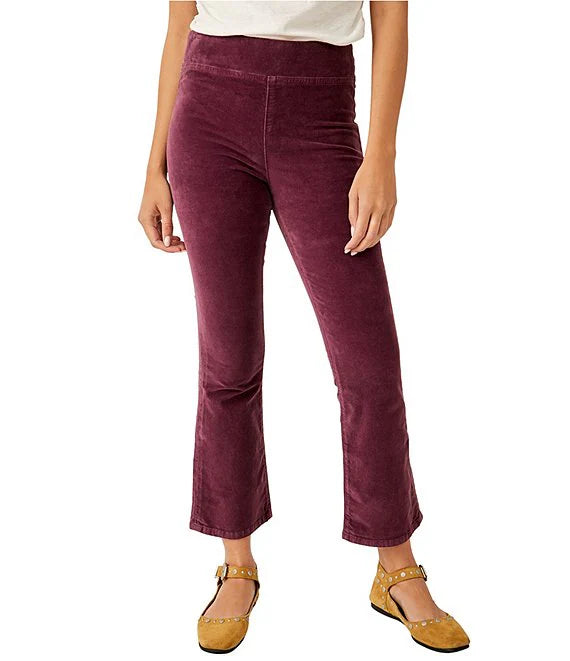 Free People Velvet Plum Pants High-Waist Yoga Pants