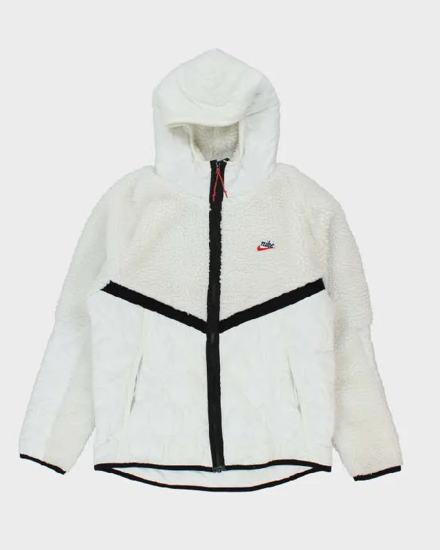 Vintage Women's Nike Fleece Lined Hooded Jacket - L Ribbed Jacket Pleated Jacket Ruffled Jacket Vintage Women's Nike Fleece Lined Hooded Jacket - L Ribbed Jacket Pleated Jacket Ruffled Jacket
