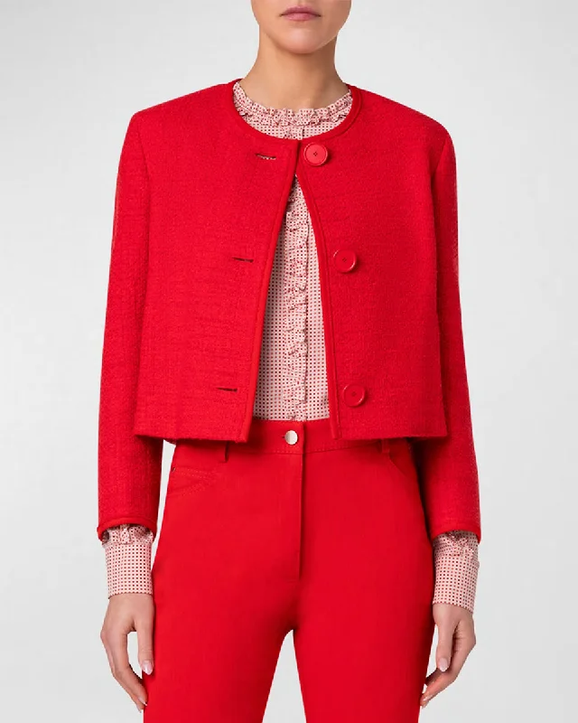 Mix Media Boucle Tweed Short Jacket Oversized Jacket Tailored Jacket Straight Jacket Mix Media Boucle Tweed Short Jacket Oversized Jacket Tailored Jacket Straight Jacket