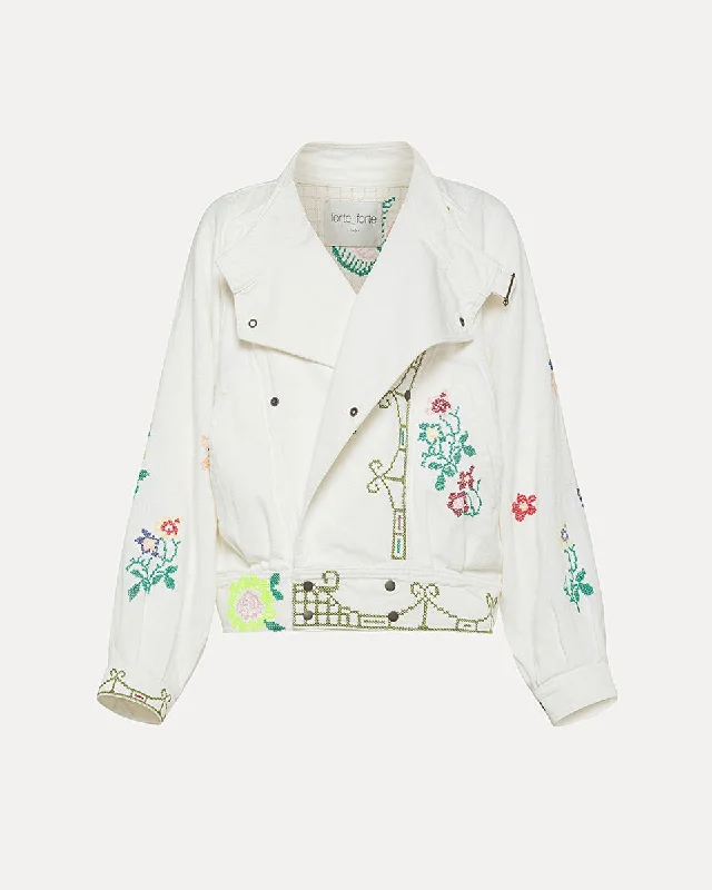 Oversized Biker Jacket with “Eden” Embroidery Striped Jacket Polka Dot Jacket Floral Jacket Oversized Biker Jacket with “Eden” Embroidery Striped Jacket Polka Dot Jacket Floral Jacket