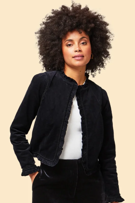 Frances Corduroy Jacket | Black One-Shoulder Jacket Off-the-Shoulder Jacket Asymmetrical Jacket Frances Corduroy Jacket | Black One-Shoulder Jacket Off-the-Shoulder Jacket Asymmetrical Jacket