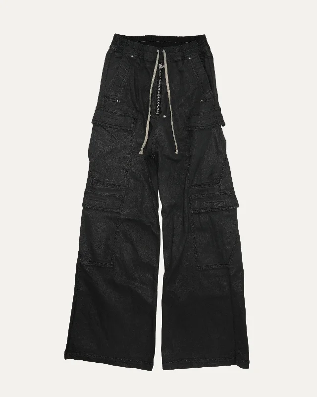 Waxed Cargo Pants Comfortable Fleece Pants