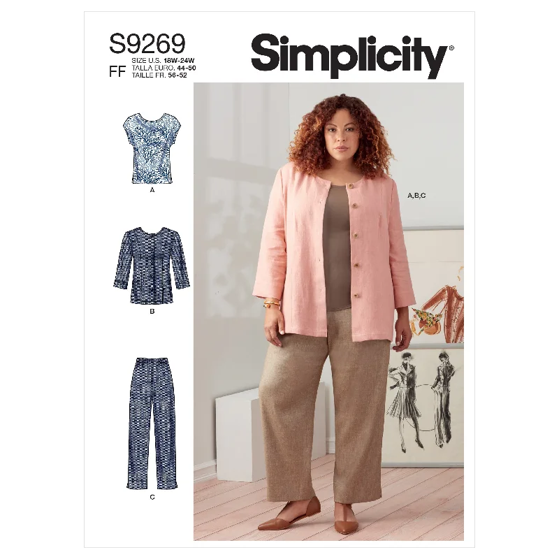 Simplicity Pattern 9269 Women's Jacket, Knit Top & Pants Fleece Jacket Down Jacket Parka Simplicity Pattern 9269 Women's Jacket, Knit Top & Pants Fleece Jacket Down Jacket Parka