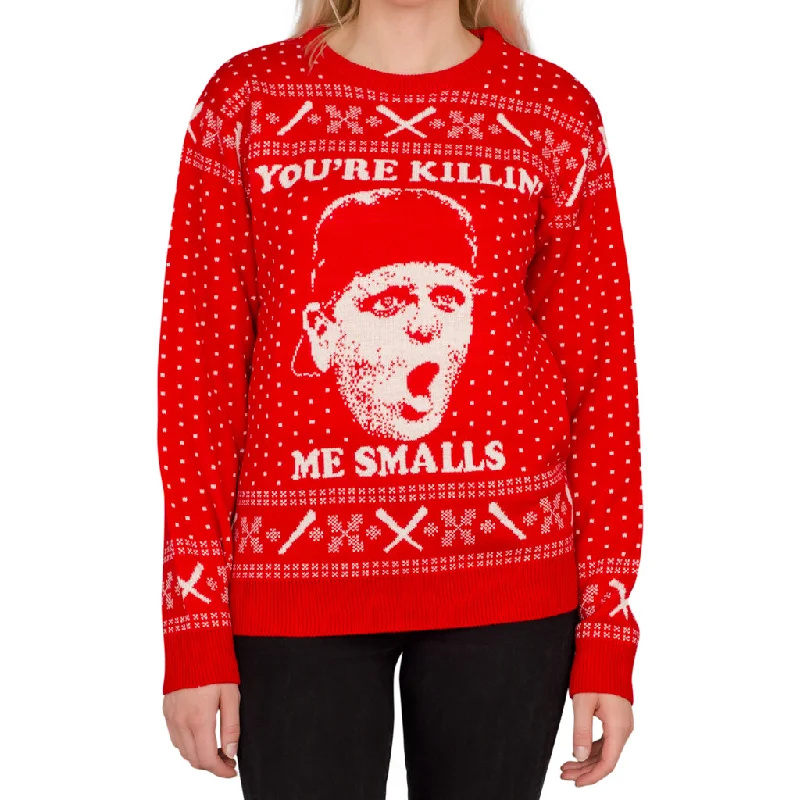 Women's The Sandlot You're Killing Me Smalls Red Ugly Christmas Sweater Front Pockets Side Pockets Patch Pockets Women's The Sandlot You're Killing Me Smalls Red Ugly Christmas Sweater Front Pockets Side Pockets Patch Pockets