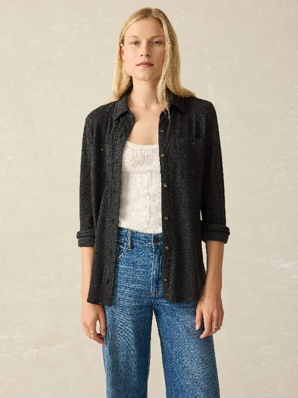 Legend™ Sweater Shirt - Heathered Black Twill Denim Fabric Leather Fabric Suede Fabric Legend™ Sweater Shirt - Heathered Black Twill Denim Fabric Leather Fabric Suede Fabric