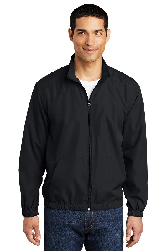 Port Authority Mens Essential Water Resistant Full Zip Jacket - Black Fleece Jacket Down Jacket Feather Jacket Port Authority Mens Essential Water Resistant Full Zip Jacket - Black Fleece Jacket Down Jacket Feather Jacket