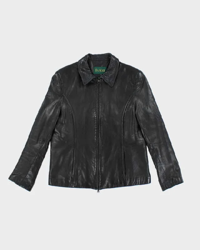 Vintage Y2K Danier Leather Zip Up Harrington Jacket - L Striped Jacket Polka Dot Jacket Floral Jacket Vintage Y2K Danier Leather Zip Up Harrington Jacket - L Striped Jacket Polka Dot Jacket Floral Jacket