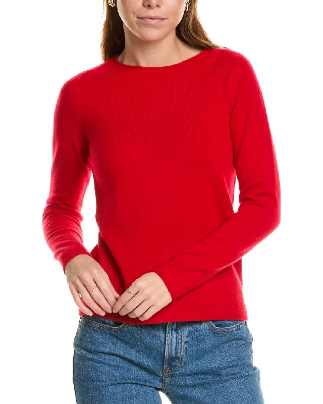 sofiacashmere Relaxed Crewneck Cashmere Sweater Bright Pastel Dark