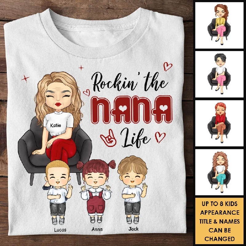 Rockin' The Mama Life - Gift For Mom, Grandma - Personalized Unisex T-shirt, Hoodie