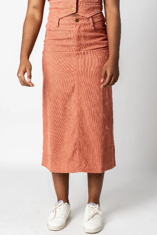 Corduroy maxi skirt rust