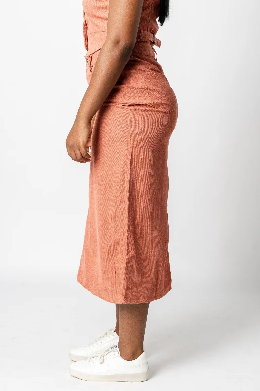 Corduroy maxi skirt rust