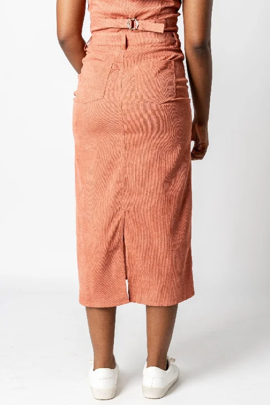 Corduroy maxi skirt rust