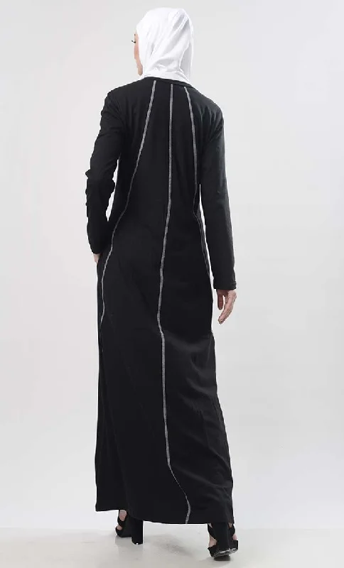 Fall On Way Abaya With Pockets