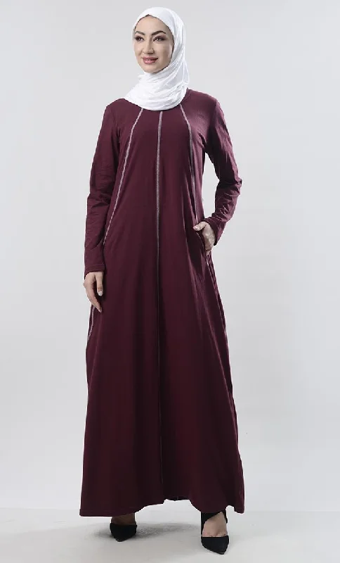 Fall On Way Abaya With Pockets