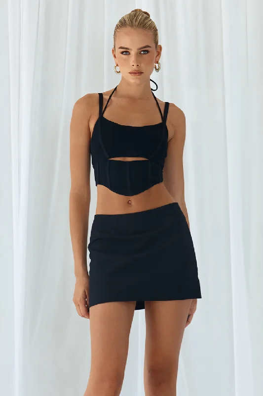 MINIKA MINI SKIRT  - BLACK