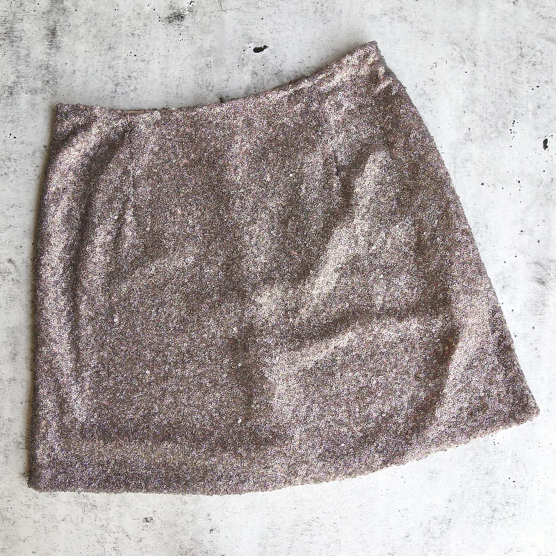 Motel - Weaver Mini Sequin Skirt in Pink Diamond