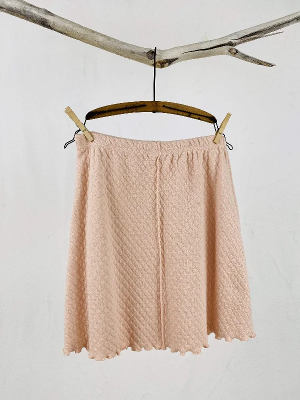 Pretty Pink Quilted Waffle Knit Surf Skirt