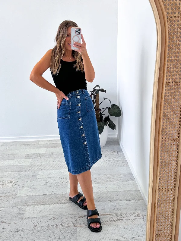 Rainee Denim Skirt - Blue