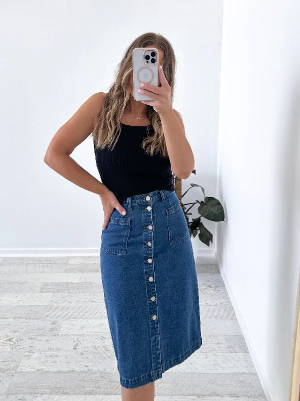 Rainee Denim Skirt - Blue