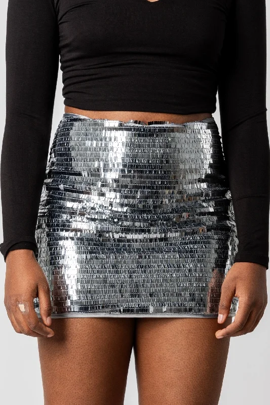 Sequin skirt gunmetal