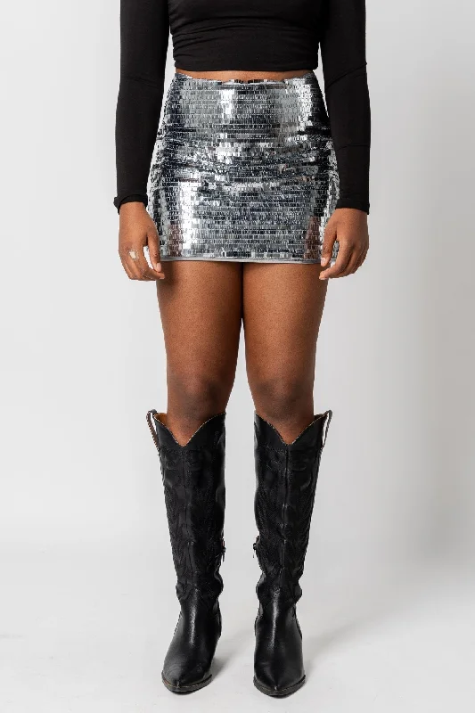 Sequin skirt gunmetal