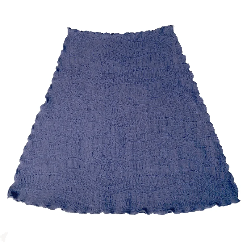 Navy Catty Jacquard Knit Bias Skirt